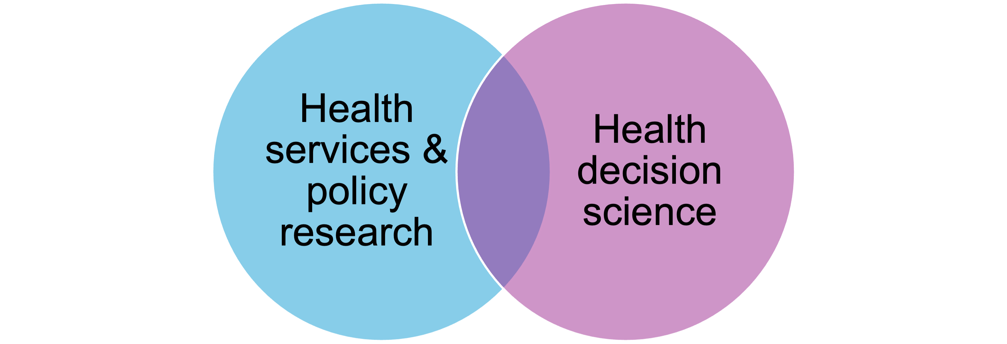 Illustration of the union between health services & policy research and health decision science